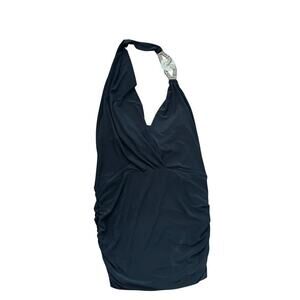 Cache Women's Black Sleeveless Halter Neckline Mini Dress Size Medium